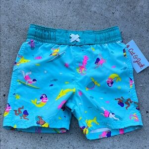 Cat & Jack Kids' Aqua Mermaid Print Shorts